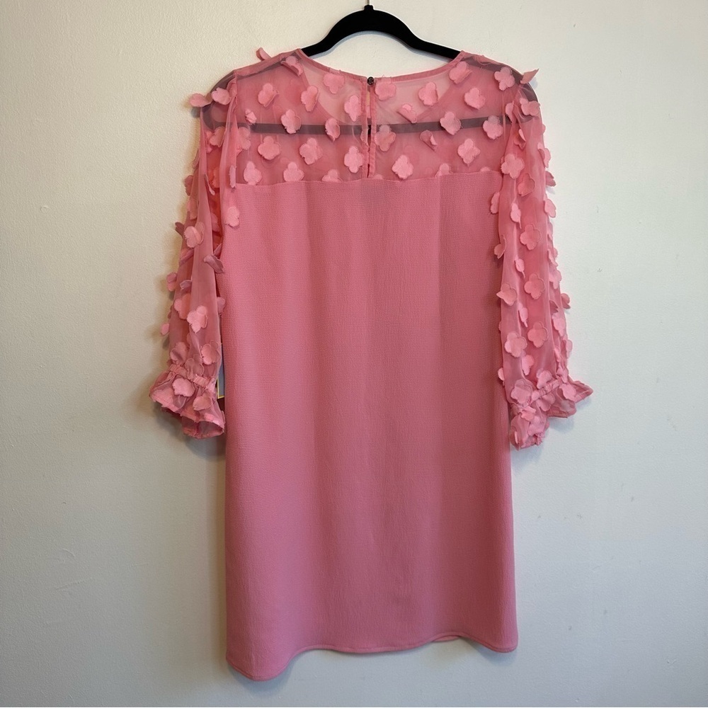 Cece NWT Sz M Medium Cupid Pink Sheer Sleeve Dress - Picture 2 of 11